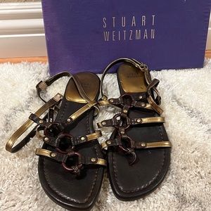 Stuart Weitzman ✨ sandals shoes women size 6 Lund black nappa Italy
